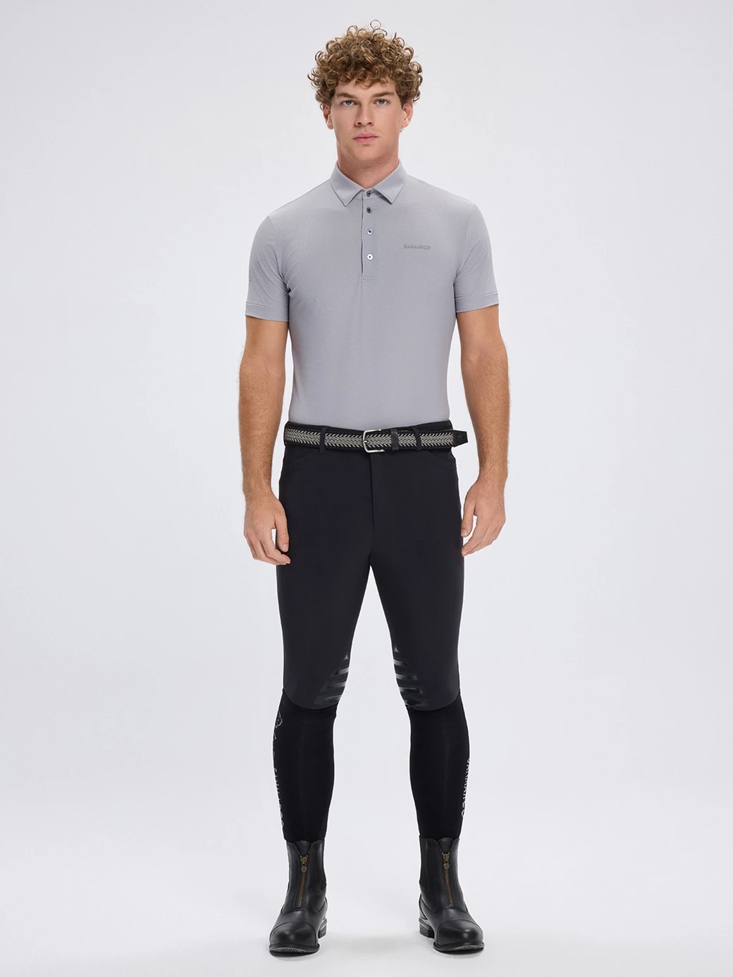 PORTOFINO LIGHT GRAY MEN'S TECH TRAINING POLO SHORT SLEEVE 