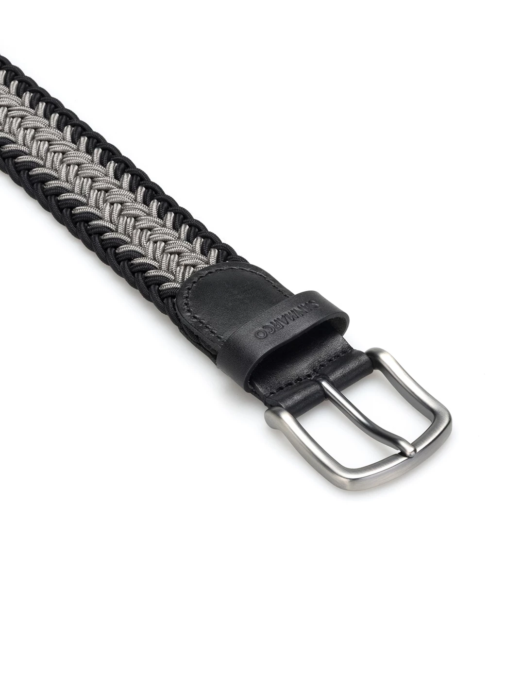 SANTIAGO GRAY/BLACK BRAIDED BELT 