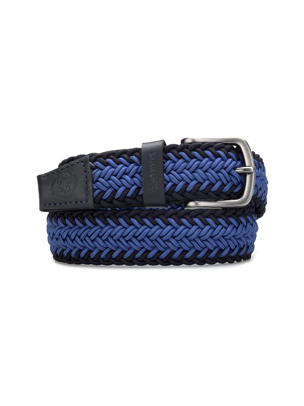 SANTIAGO OCEAN BLUE/BLACK BRAIDED BELT 