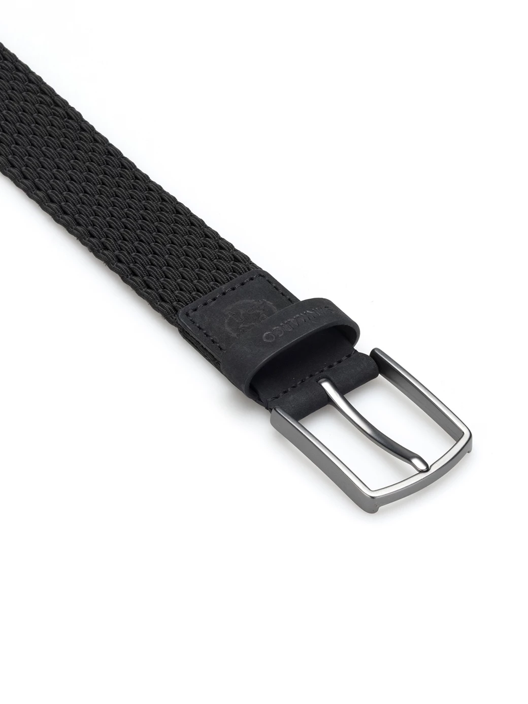 SANTINI BLACK BRAIDED BELT 