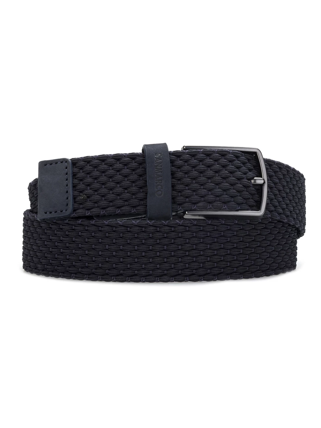 SANTINI NAVY BRAIDED BELT 