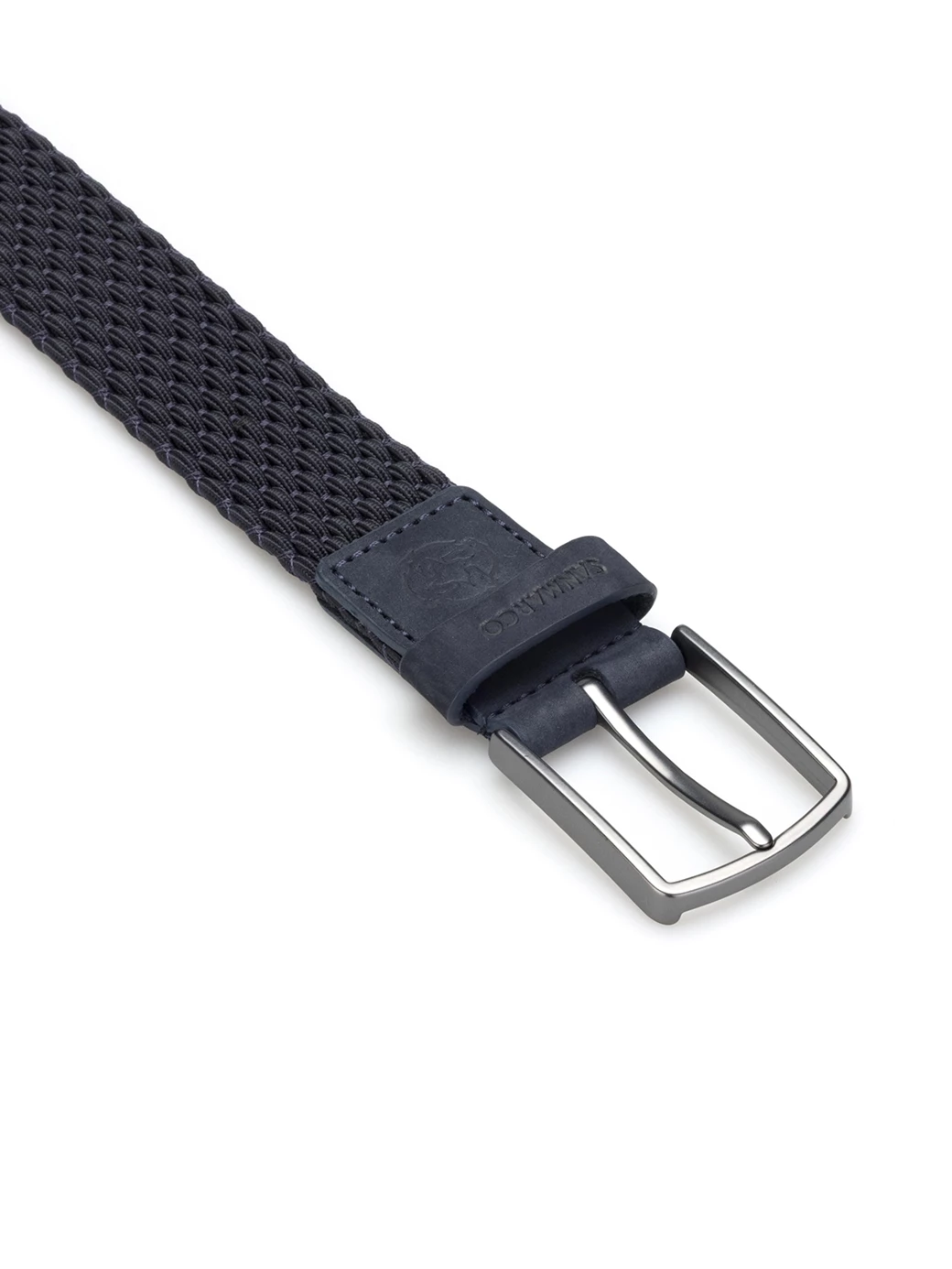 SANTINI NAVY BRAIDED BELT 