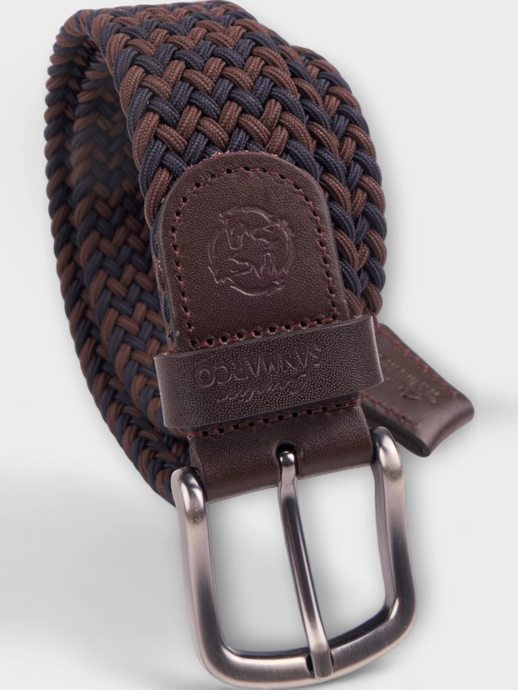 SANTORINI BROWN/NAVY BRAIDED BELT