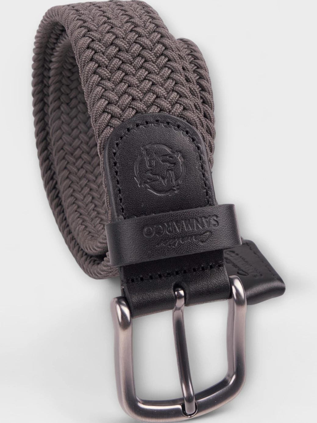 SANTORINI DARK GRAY BRAIDED BELT
