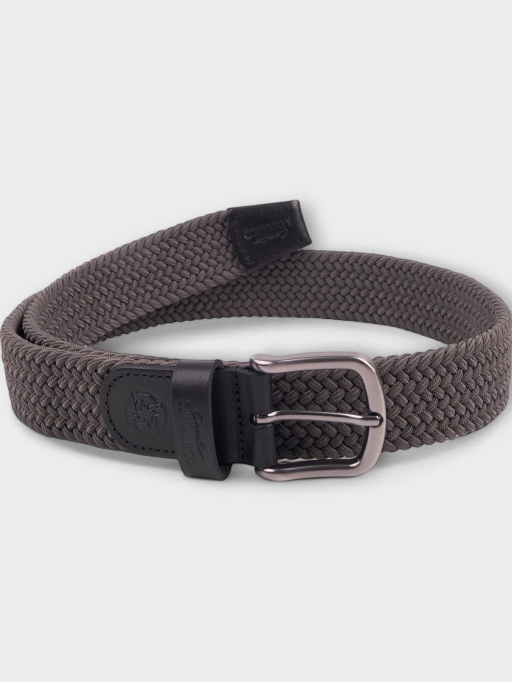 SANTORINI DARK GRAY BRAIDED BELT