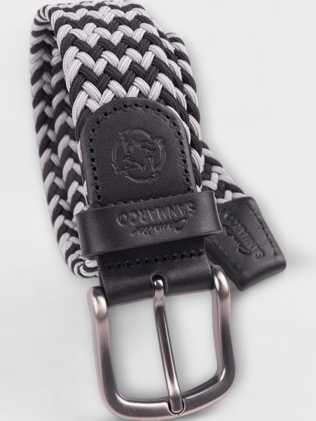 SANTORINI GRAY/BLUE-BLACK BRAIDED BELT 