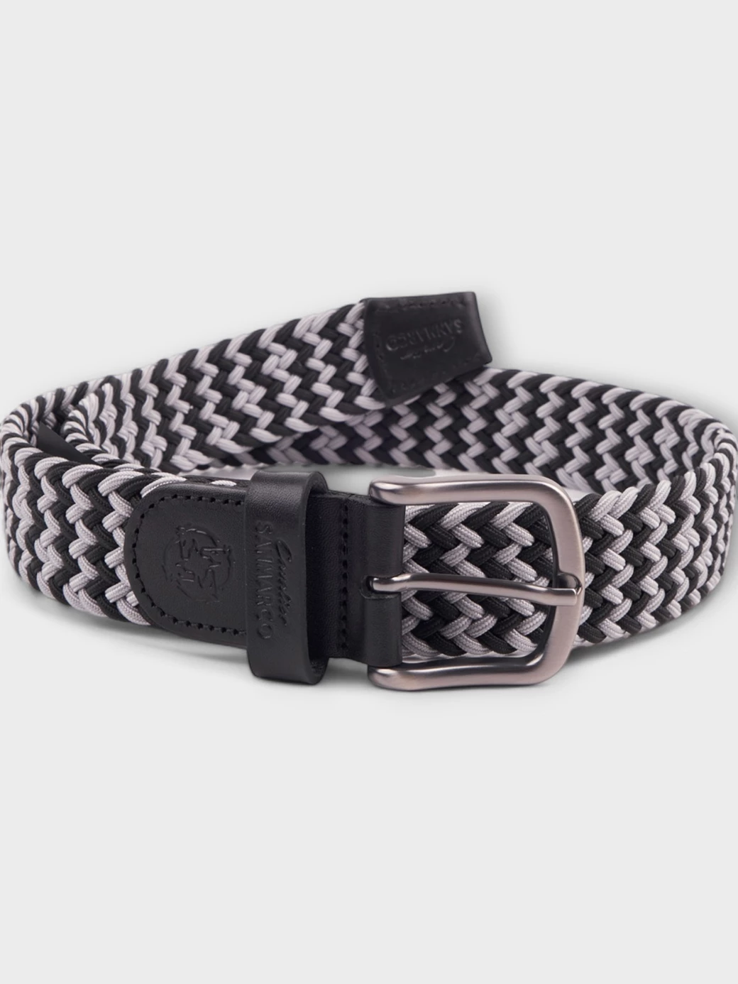 SANTORINI GRAY/BLUE-BLACK BRAIDED BELT 