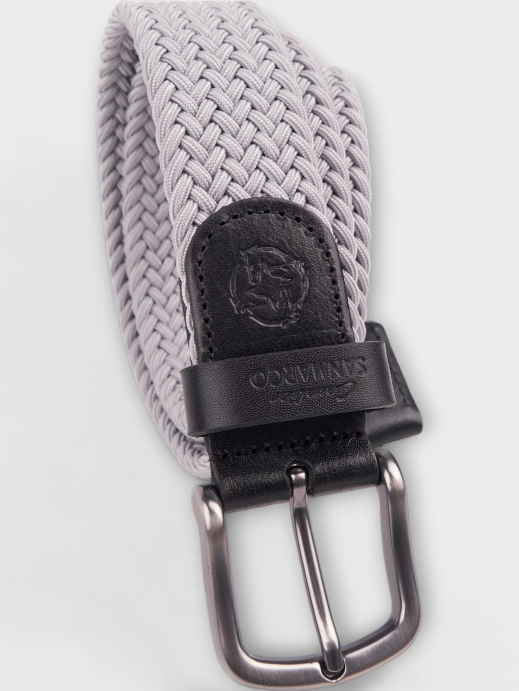 SANTORINI LIGHT GRAY BRAIDED BELT 