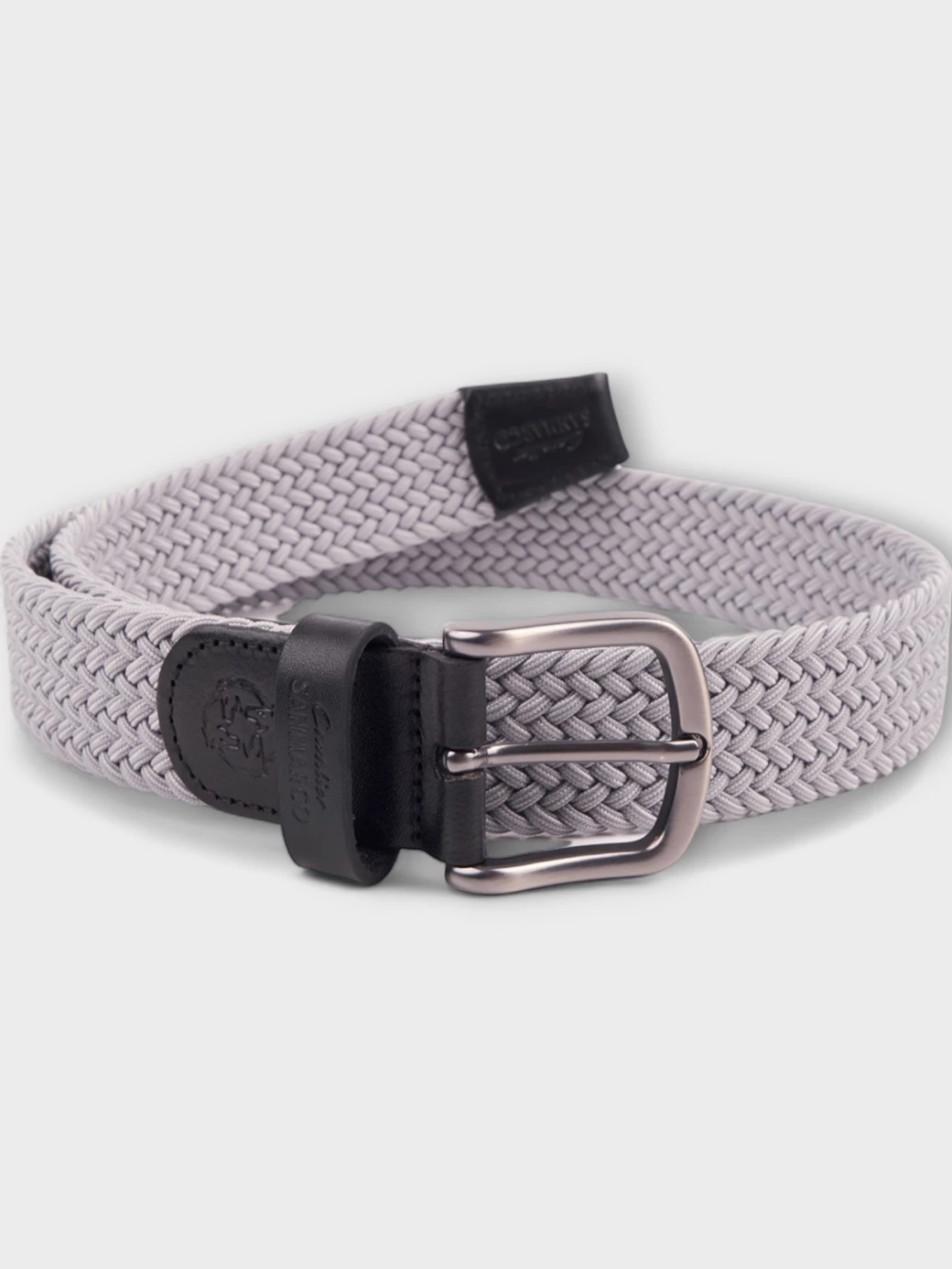 SANTORINI LIGHT GRAY BRAIDED BELT 