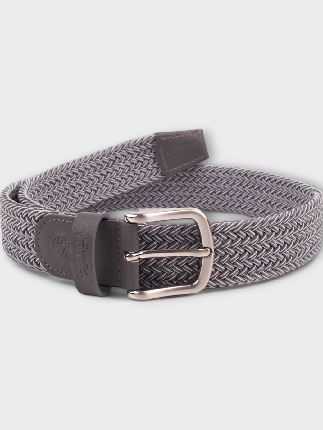 SANTORINI MELANGE GRAY BRAIDED BELT