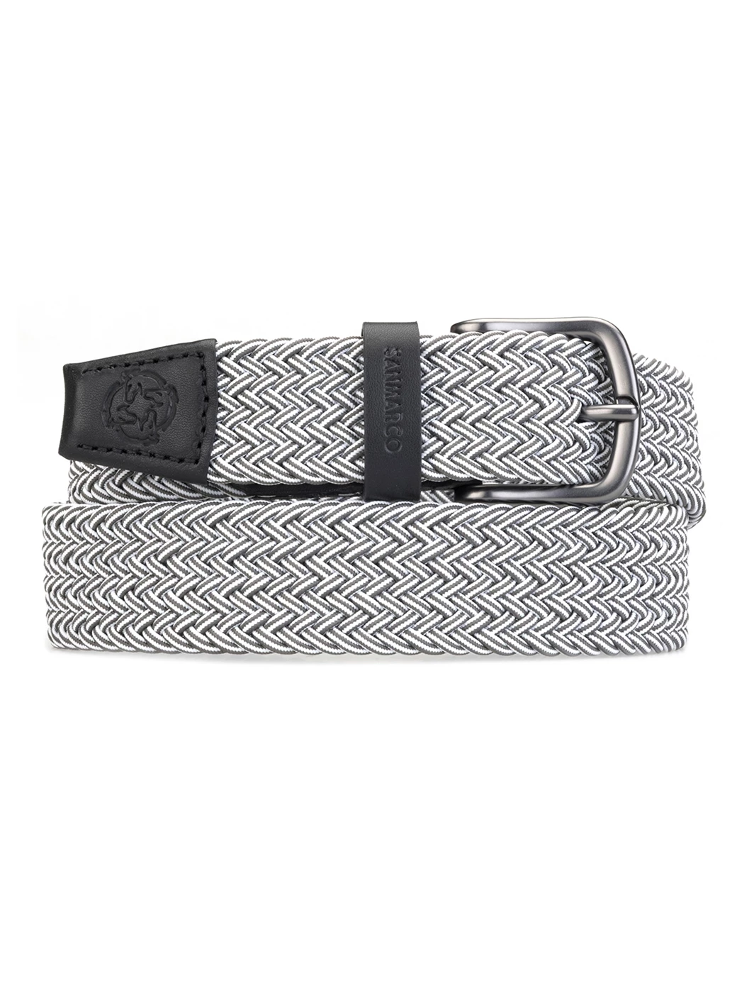 SANTORINI MELANGE GRAY BRAIDED BELT 