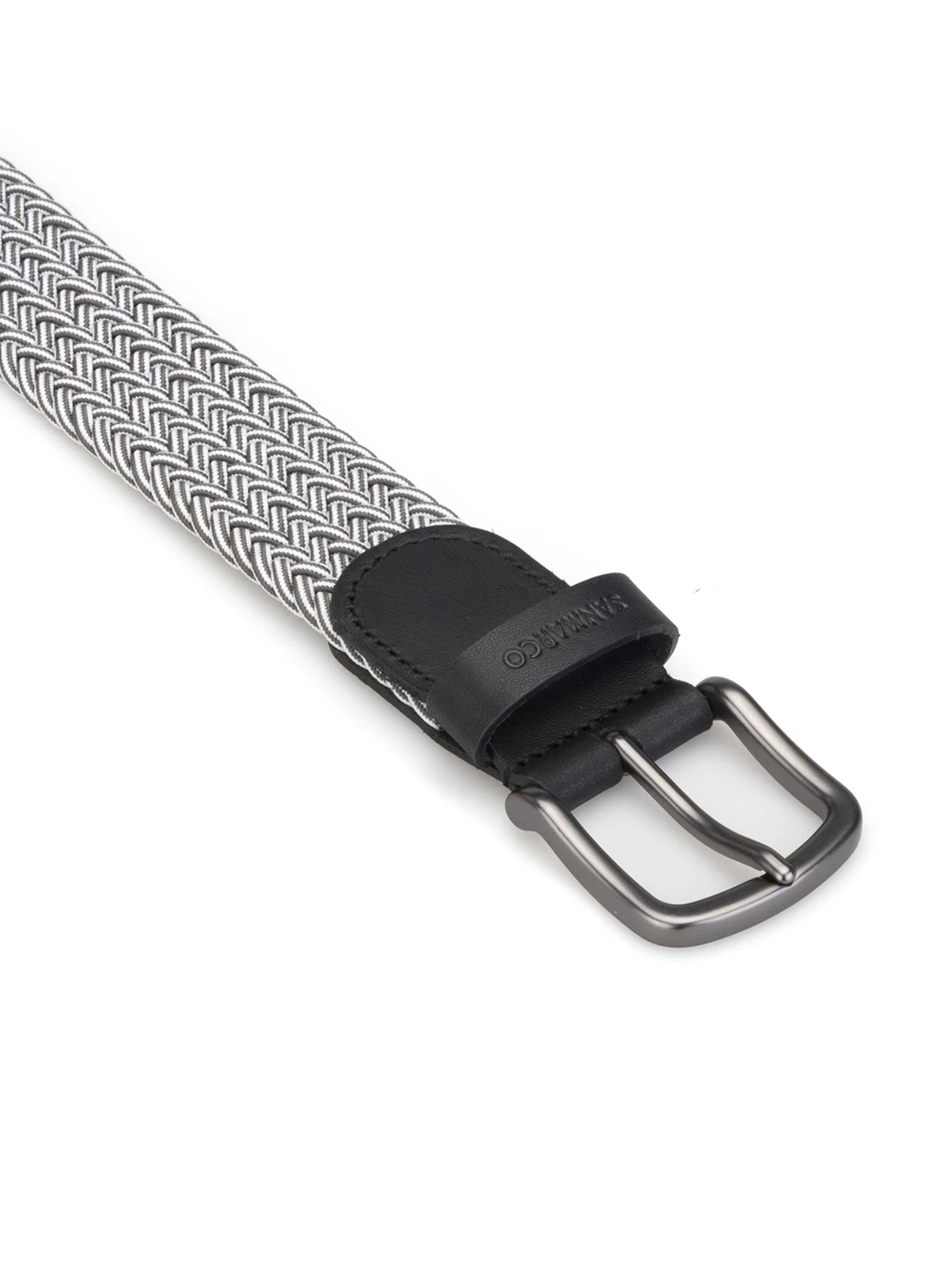 SANTORINI MELANGE GRAY BRAIDED BELT 