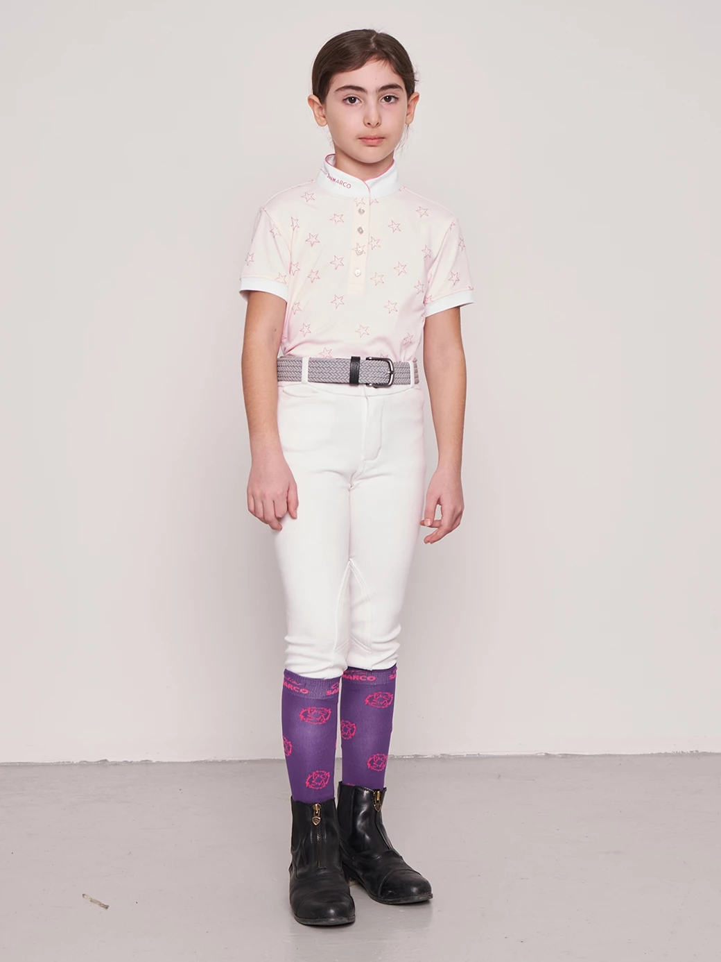 STAR PINK GIRL'S COMPETITION POLO SHORT SLEEVE
