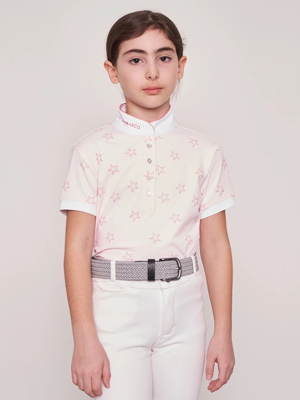 STAR PINK GIRL'S COMPETITION POLO SHORT SLEEVE