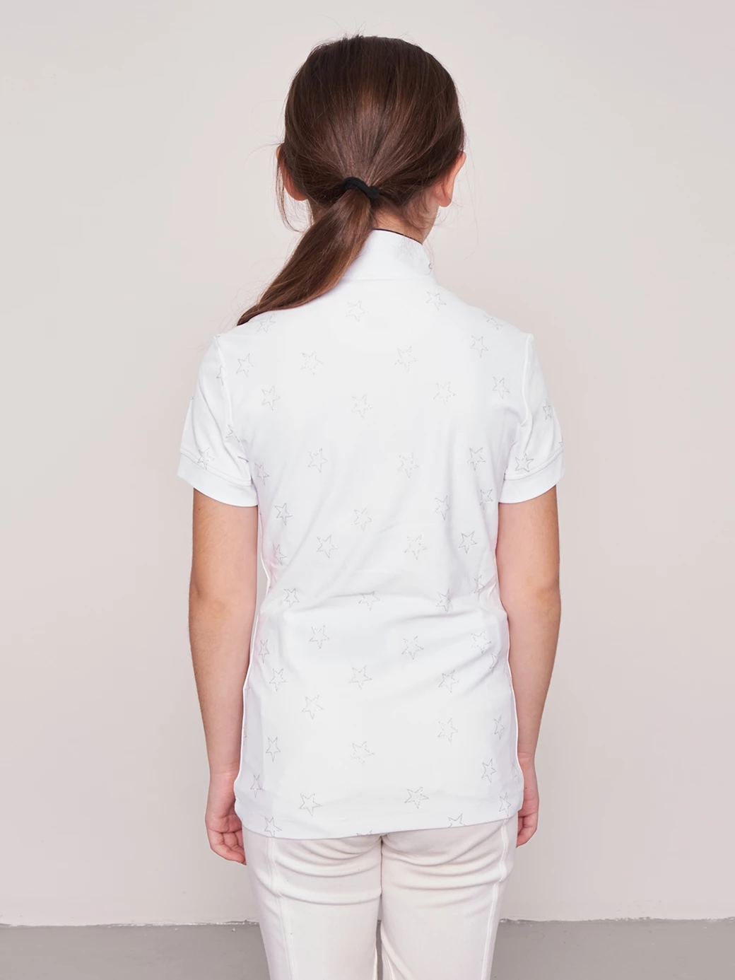STAR WHITE GIRL'S COMPETITION POLO SHORT SLEEVE
