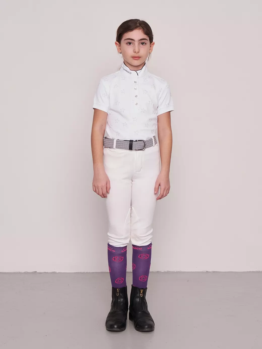 STAR WHITE KIZ ÇOCUK KISA KOL YARIŞMA POLO