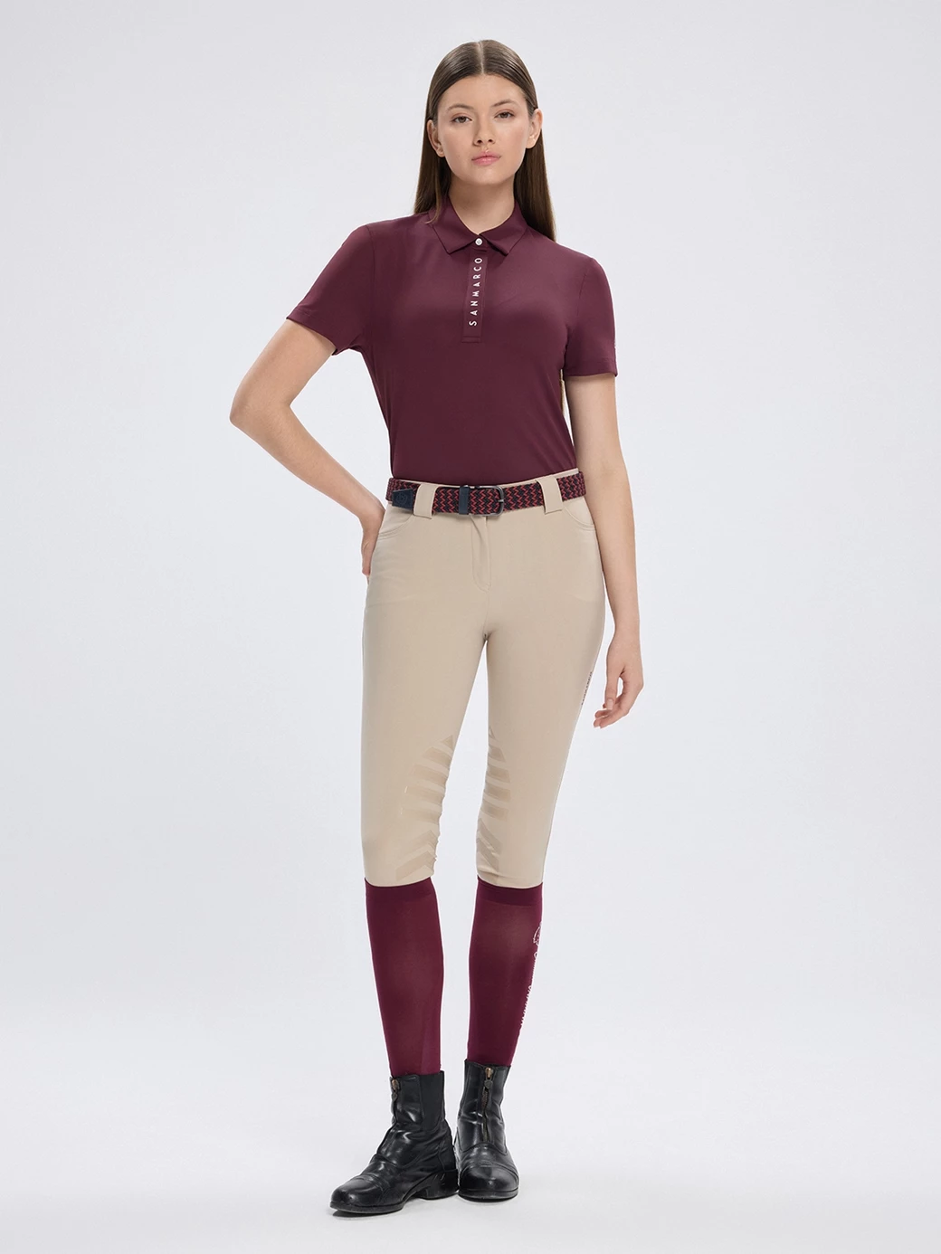 VALENCIA BORDEAUX WOMEN'S TECH TRAINING POLO SHORT SLEEVE 