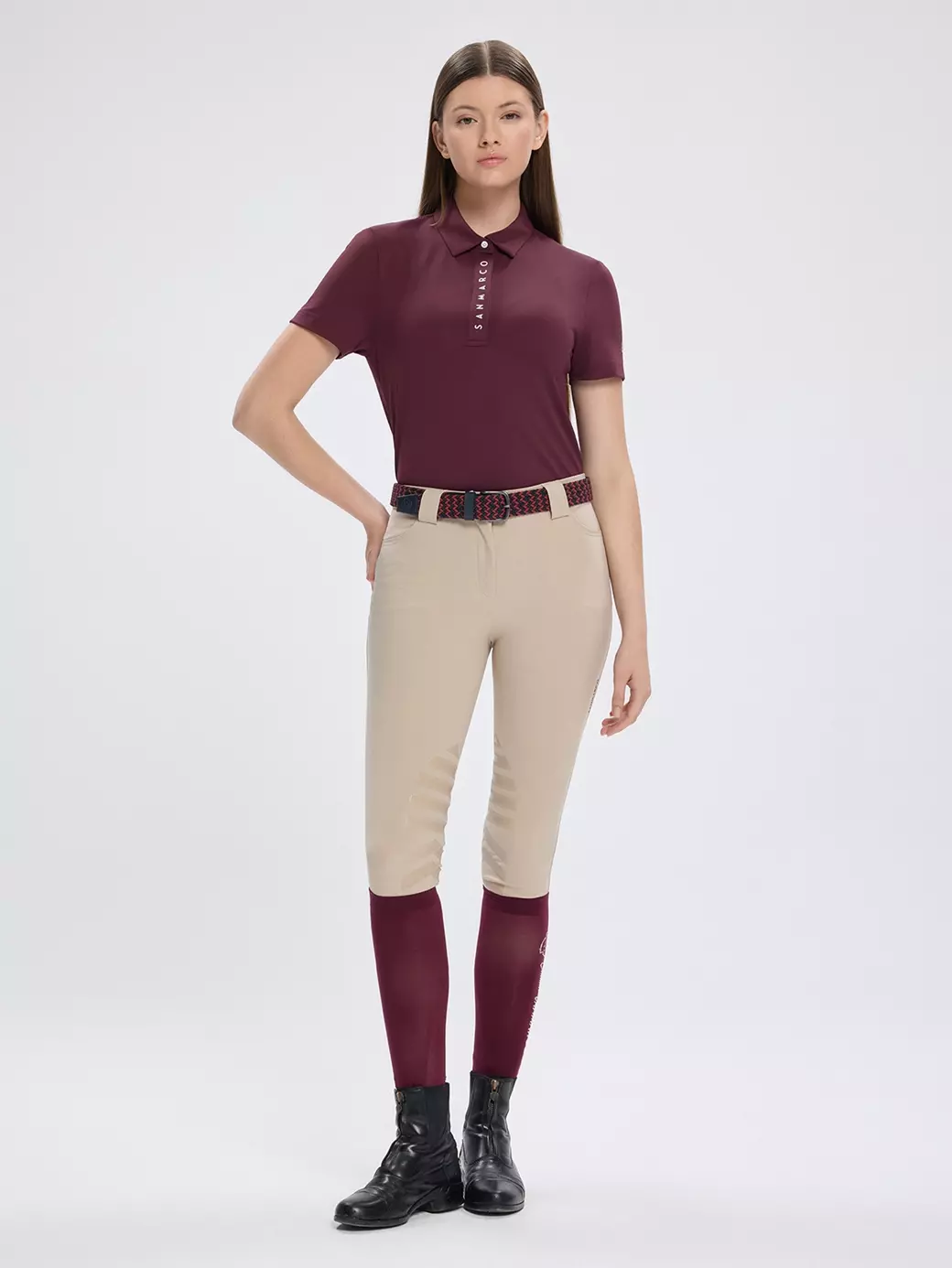VALENCIA BORDEAUX KADIN TECH ANTRENMAN POLO KISA KOLLU 