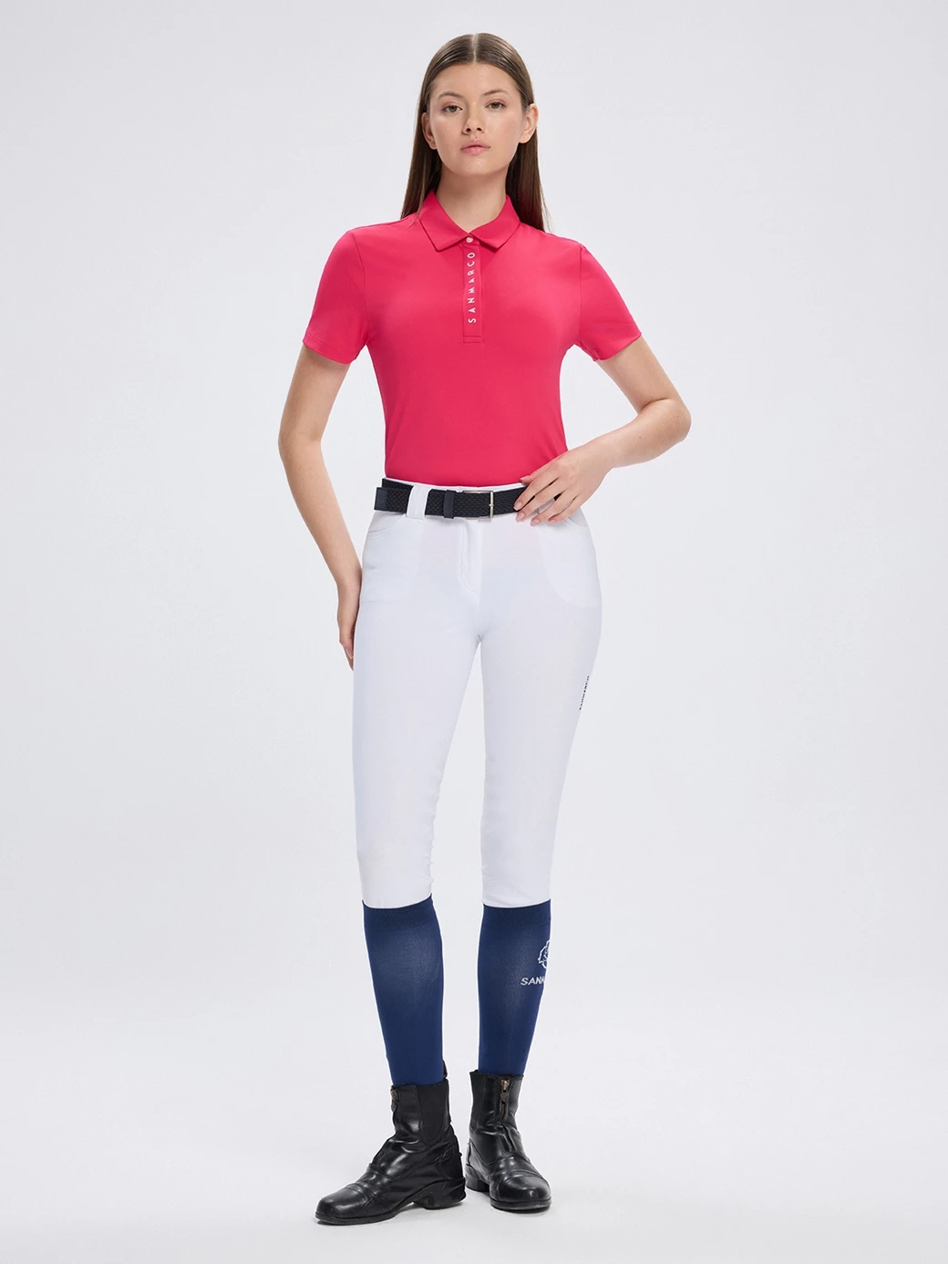 VALENCIA FUCHSIA POLO TECH ALLANEMENTO DONNA A MANICA CORTA 