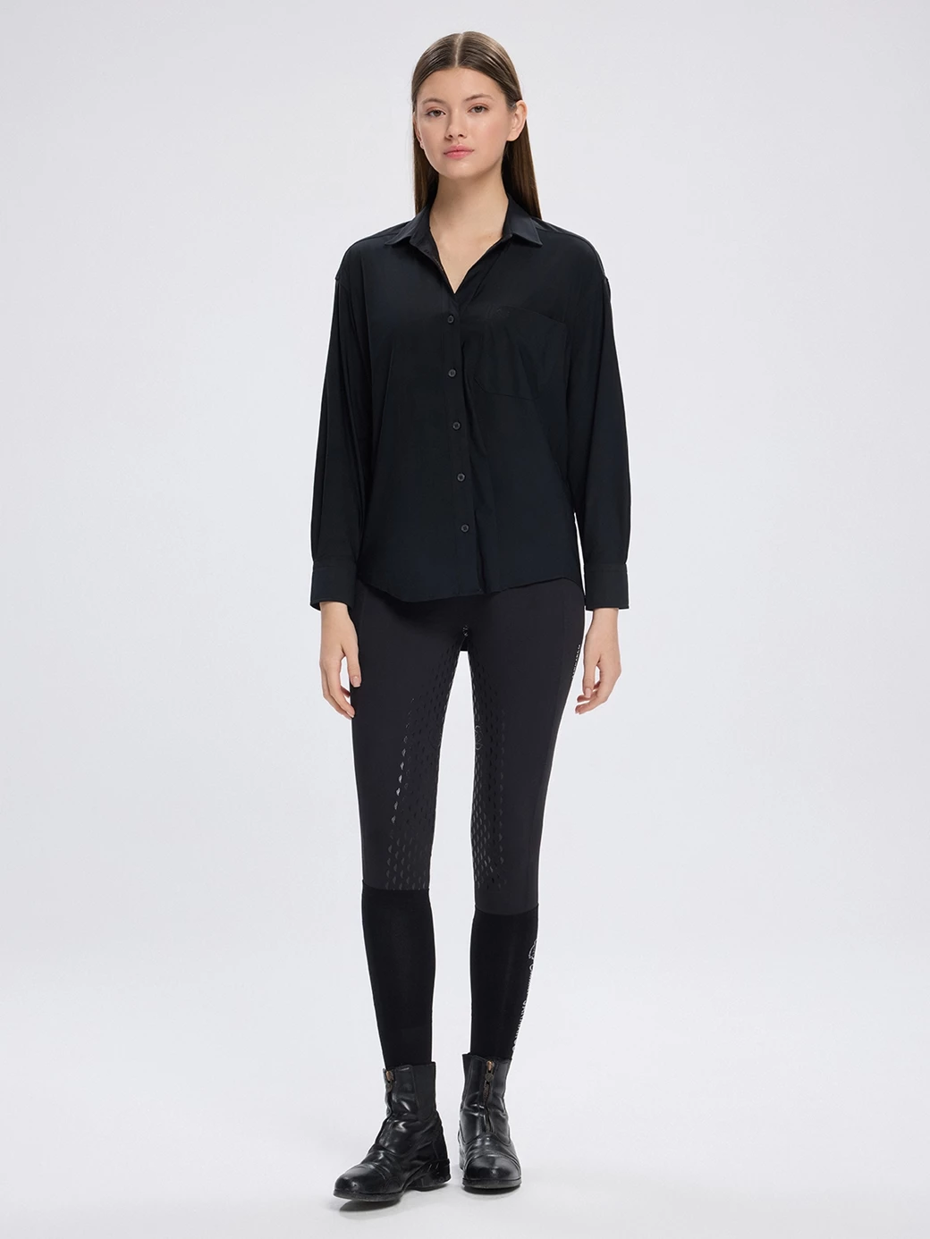 VENETA BLACK KADIN OVERSIZE CASUAL GÖMLEK 