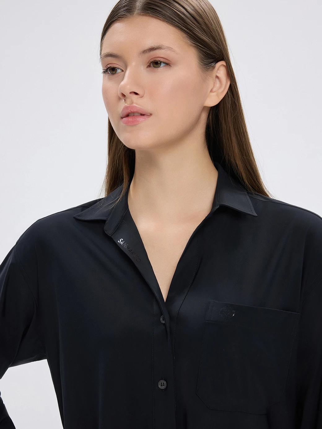 VENETA BLACK KADIN OVERSIZE CASUAL GÖMLEK 