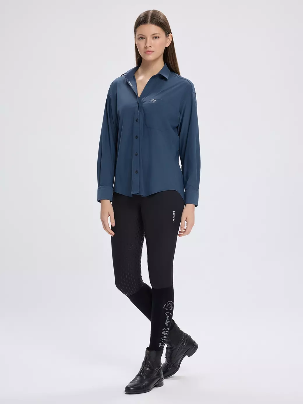 VENETA STEEL BLUE KADIN OVERSIZE CASUAL GÖMLEK