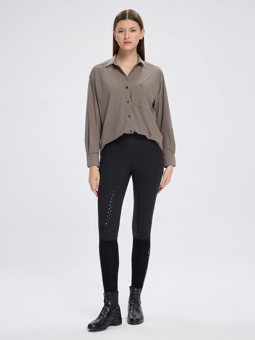 VENETA TAUPE CAMICIA DA DONNA CASUAL OVERSIZE 