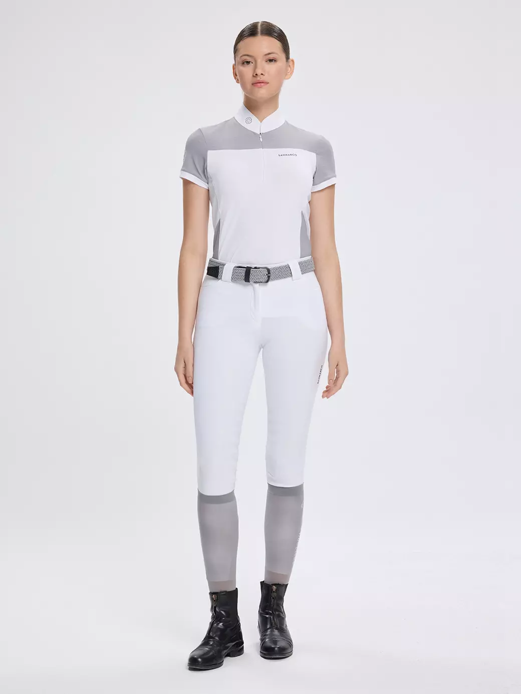 VITTORIA WHITE/GRAY KADIN KISA KOL YARIŞMA POLO 