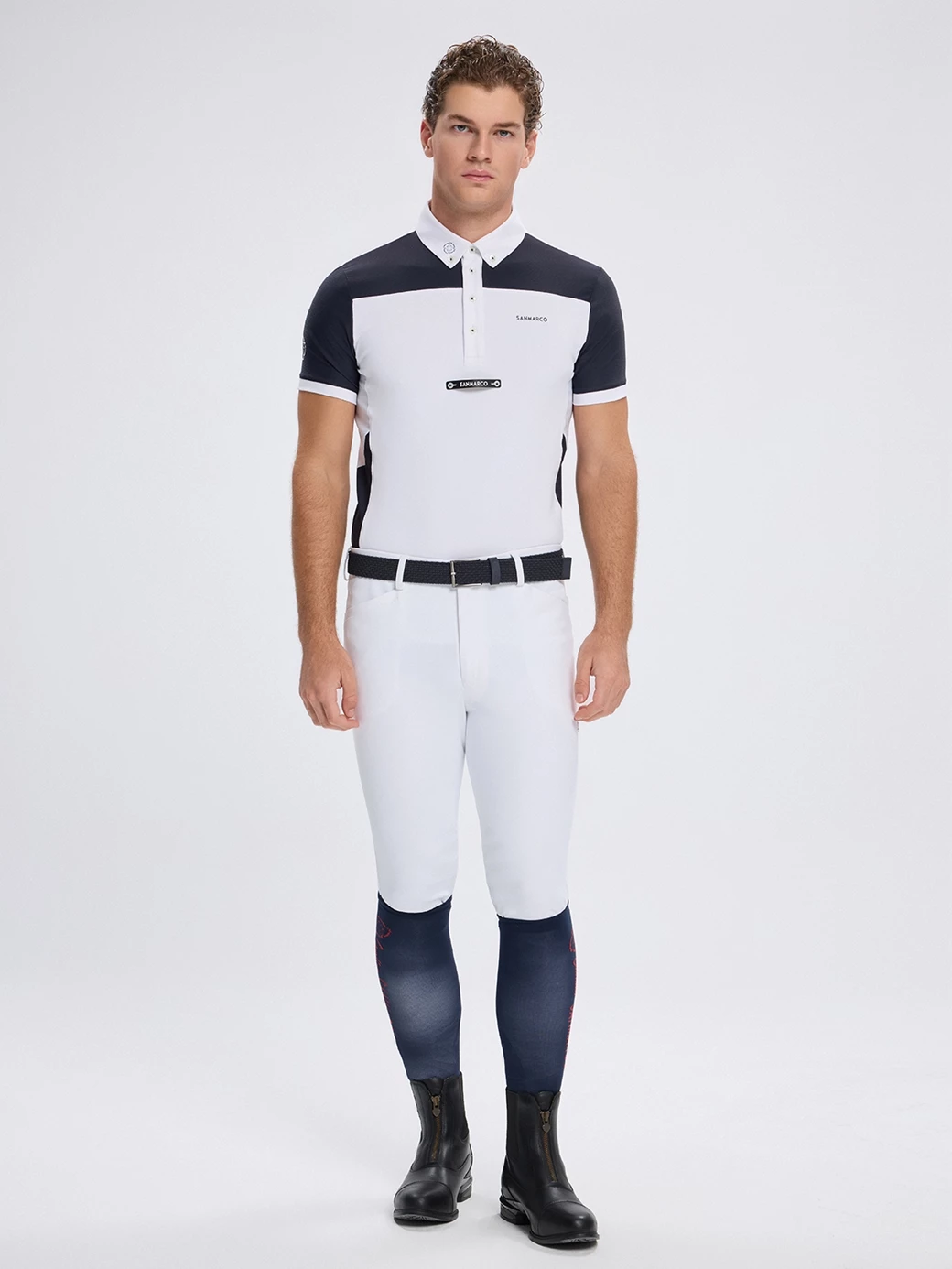 VITTORIO WHITE/NAVY POLO DA CONCORSO UOMO MANICA CORTA 
