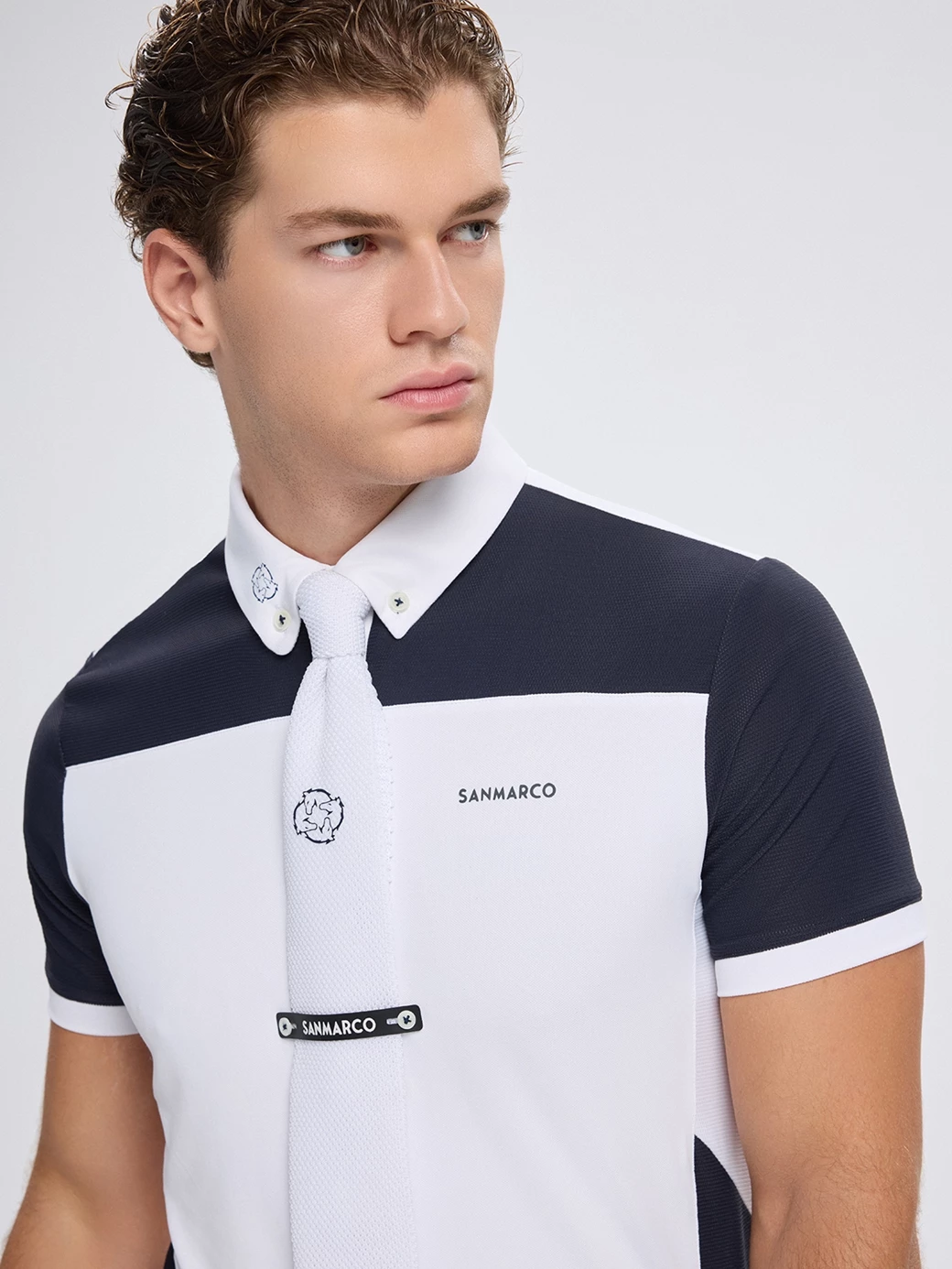 VITTORIO WHITE/NAVY POLO DA CONCORSO UOMO MANICA CORTA 