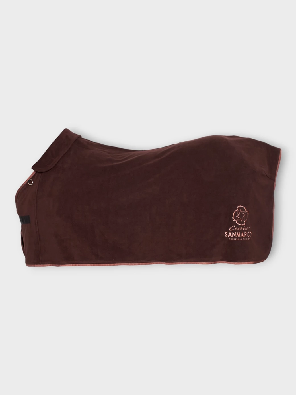 WINDSOR-P BROWN/ROSE GOLD COPERTA IN PILE CON COLLETTO X PONY 