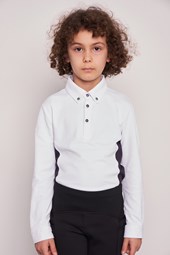 POLO DA CONCORSO RAGAZZO M/L   -   KIDS BOY   WHITE/NAVY
