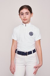 ENZA-JR WHITE POLO DA CONCORSO RAGAZZA MANICA CORTA