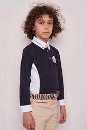 ENZO-JR NAVY/WHITE POLO DA CONCORSO RAGAZZO MANICA CORTA