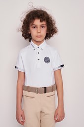 ENZO-JR WHITE POLO DA CONCORSO RAGAZZO MANICA CORTA