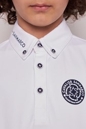 ENZO-JR WHITE POLO DA CONCORSO RAGAZZO MANICA CORTA