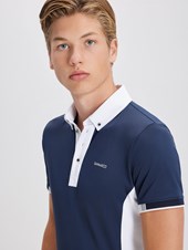 ENZO NAVY/WHITE POLO DA CONCORSO UOMO MANICA CORTA