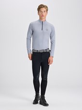 HELSINKI LIGHT GRAY MAGLIETTA MANICA LUNGA  UOMO QUARTER ZIP