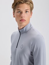 HELSINKI LIGHT GRAY MAGLIETTA MANICA LUNGA  UOMO QUARTER ZIP