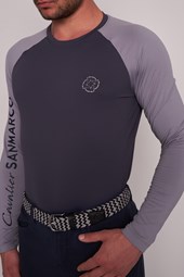 MAGLIETTA M/L DA UOMO   -   MEN   DARK GRAY/LIGHT GRAY