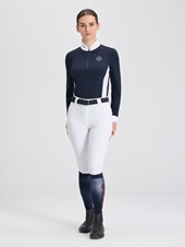 PAOLA NAVY/WHITE POLO DA CONCORSO DONNA MANICA LUNGA