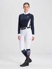 PAOLA NAVY/WHITE POLO DA CONCORSO DONNA MANICA LUNGA