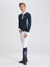 PAOLO NAVY/WHITE POLO DA CONCORSO UOMO MANICA LUNGA