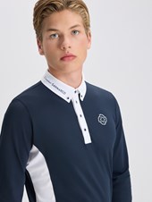PAOLO NAVY/WHITE POLO DA CONCORSO UOMO MANICA LUNGA