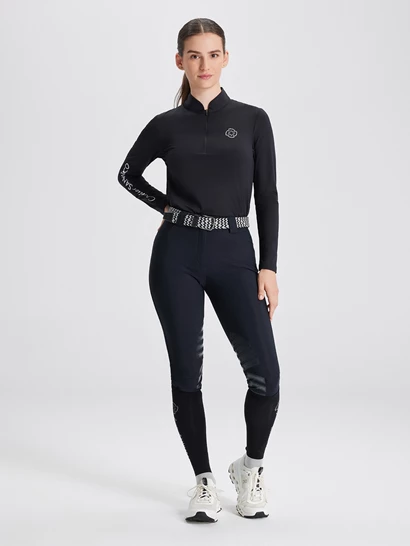 ASPEN BLACK MAGILETTA DONNA MANICA LUNGA QUARTER ZIP