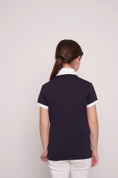 ENZA-JR NAVY/WHITE POLO DA CONCORSO RAGAZZA MANICA CORTA