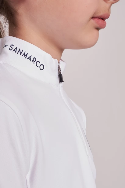ENZA-JR WHITE POLO DA CONCORSO RAGAZZA MANICA CORTA