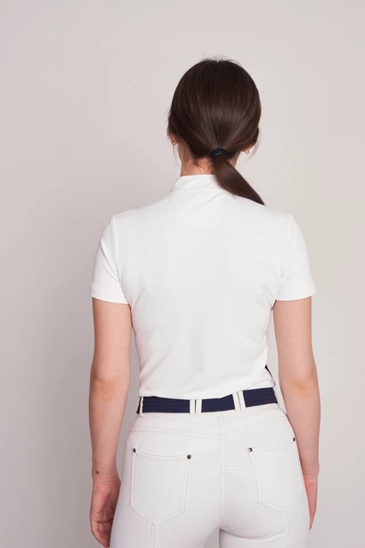 ENZA WHITE/NAVY POLO DA CONCORSO DONNA MANICA CORTA