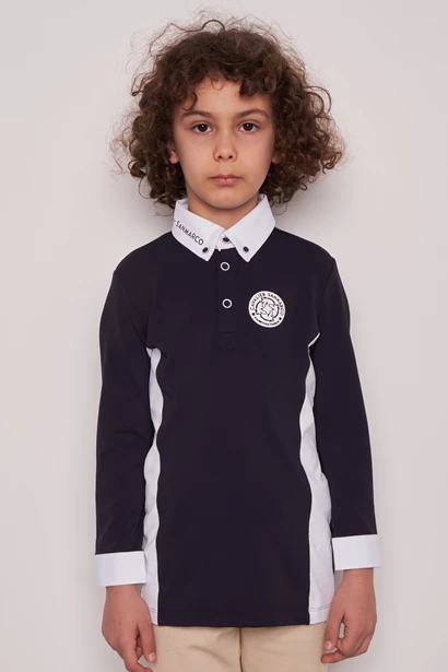 ENZO-JR NAVY/WHITE POLO DA CONCORSO RAGAZZO MANICA CORTA