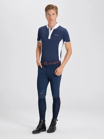 ENZO NAVY/WHITE POLO DA CONCORSO UOMO MANICA CORTA